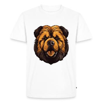 Tête de chien Chow Chow - T-shirt Premium bio Homme - blanc - Devant - Nico (187cm)