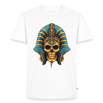 Crâne de pharaon - T-shirt Premium bio Homme - blanc - Devant - Nico (187cm)