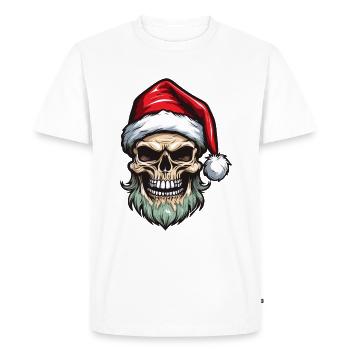 Santa Claus Skull - Men's Premium Organic T-Shirt - white - Front - Nico (187cm)