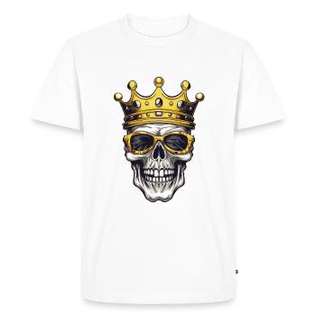 Fête de la couronne du roi du crâne - T-shirt Premium bio Homme - blanc - Devant - Nico (187cm)