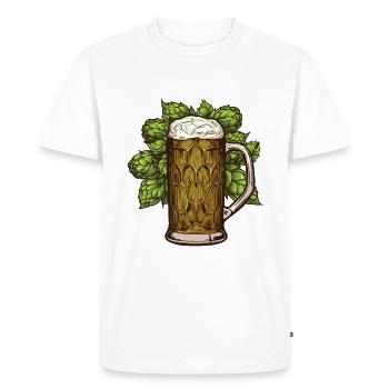 Beer glass, hops, malt, beer - Men's Premium Organic T-Shirt - white - Front - Nico (187cm)