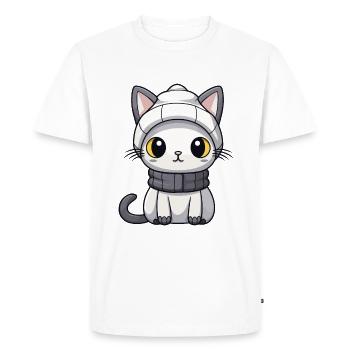 Chat Animal Bébé Bande Dessinée - T-shirt Premium bio Homme - blanc - Devant - Nico (187cm)