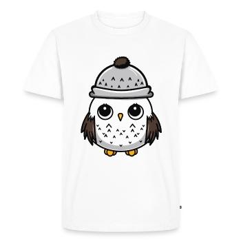 Hibou Animal bébé Bande dessinée - T-shirt Premium bio Homme - blanc - Devant - Nico (187cm)