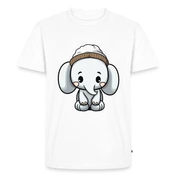 Éléphant Animal Bébé Bande Dessinée - T-shirt Premium bio Homme - blanc - Devant - Nico (187cm)