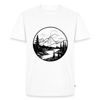 Montagnes paysage nature - T-shirt Premium bio Homme - blanc - Devant - Nico (187cm)