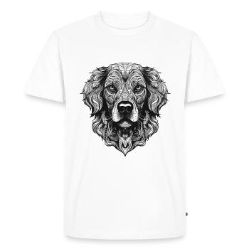 Portrait de chien Golden Retriever - T-shirt Premium bio Homme - blanc - Devant - Nico (187cm)