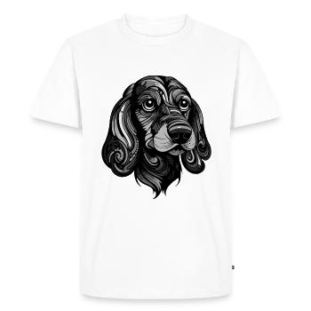 Teckel Chien Portrait Teckel - T-shirt Premium bio Homme - blanc - Devant - Nico (187cm)