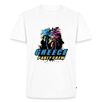 Greece Party Crew Holiday Saying - Men's Premium Organic T-Shirt - white - Front - Nico (187cm)