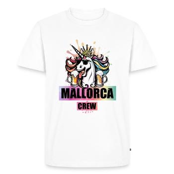 Fête de la licorne de l’équipage de Majorque - T-shirt Premium bio Homme - blanc - Devant - Nico (187cm)