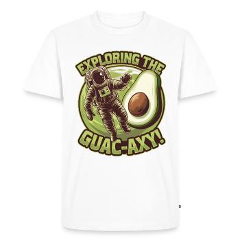 Avocado: Exploring The Guac-Axy - Men's Premium Organic T-Shirt - white - Front - Nico (187cm)
