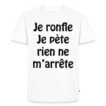 Je ronfle... - T-shirt Premium bio Homme - blanc - Devant - Nico (187cm)