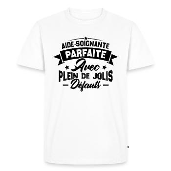 Aide soignante parfaite, Cadeau Aide soignante - T-shirt Premium bio Homme - blanc - Devant - Nico (187cm)