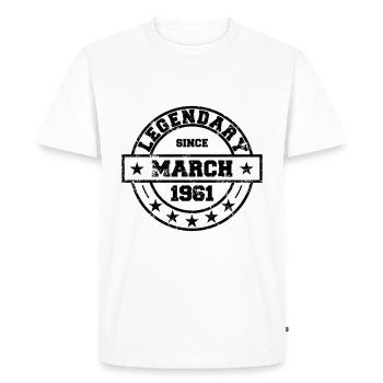 Légendaire depuis mars 1961 - Anniversaire - T-shirt Premium bio Homme - blanc - Devant - Nico (187cm)