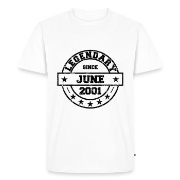 Legendary since June 2001 - Birthday - Men's Premium Organic T-Shirt - white - Front - Nico (187cm)