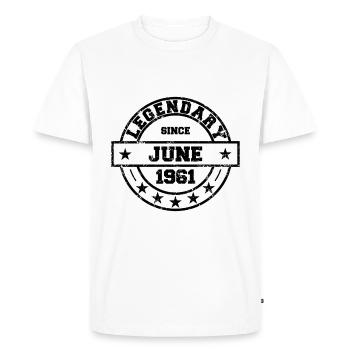 Legendary since June 1961 - Birthday - Men's Premium Organic T-Shirt - white - Front - Nico (187cm)