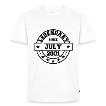 Legendary since July 2001 - Birthday - Men's Premium Organic T-Shirt - white - Front - Nico (187cm)