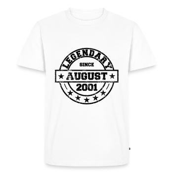 Legendary since August 2001 - Birthday - Men's Premium Organic T-Shirt - white - Front - Nico (187cm)