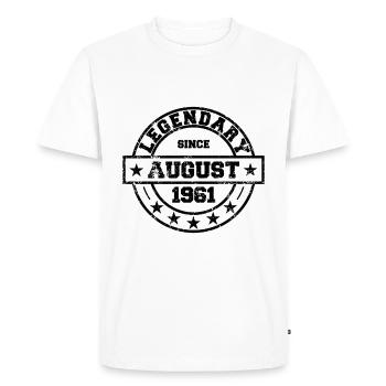 Légendaire depuis août 1961 - Anniversaire - T-shirt Premium bio Homme - blanc - Devant - Nico (187cm)