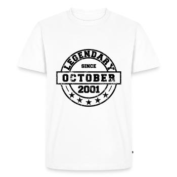 Legendary since October 2001 - Birthday - Men's Premium Organic T-Shirt - white - Front - Nico (187cm)