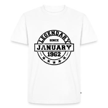 Legendary since January 1962 - Birthday - Men's Premium Organic T-Shirt - white - Front - Nico (187cm)