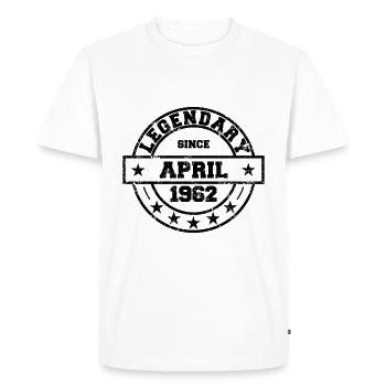Legendary since April 1962 - Birthday - Men's Premium Organic T-Shirt - white - Front - Nico (187cm)