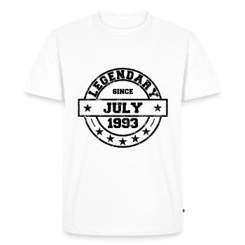 Légendaire depuis juillet 1993 - Anniversaire - T-shirt Premium bio Homme - blanc - Devant - Nico (187cm)