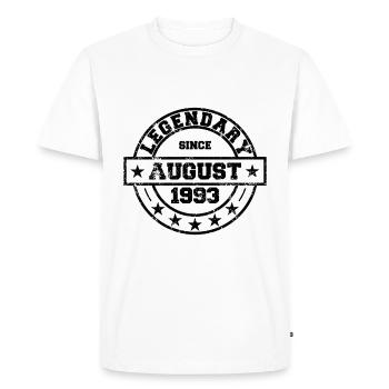 Légendaire depuis août 1993 - Anniversaire - T-shirt Premium bio Homme - blanc - Devant - Nico (187cm)