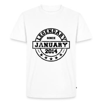 Legendary since January 2014 - Birthday - Men's Premium Organic T-Shirt - white - Front - Nico (187cm)