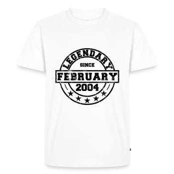 Légendaire depuis février 2004 - Anniversaire - T-shirt Premium bio Homme - blanc - Devant - Nico (187cm)