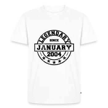 Légendaire depuis janvier 2004 - Anniversaire - T-shirt Premium bio Homme - blanc - Devant - Nico (187cm)
