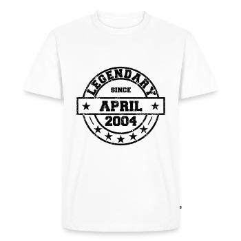 Légendaire depuis avril 2004 - Anniversaire - T-shirt Premium bio Homme - blanc - Devant - Nico (187cm)