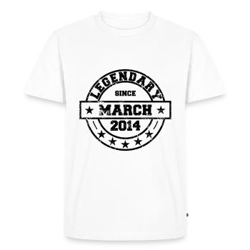 Legendary since March 2014 - Birthday - Men's Premium Organic T-Shirt - white - Front - Nico (187cm)