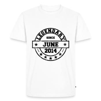Legendary since June 2014 - Birthday - Men's Premium Organic T-Shirt - white - Front - Nico (187cm)
