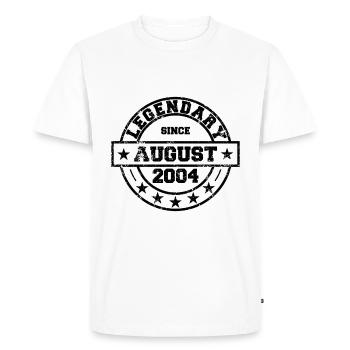 Légendaire depuis août 2004 - Anniversaire - T-shirt Premium bio Homme - blanc - Devant - Nico (187cm)