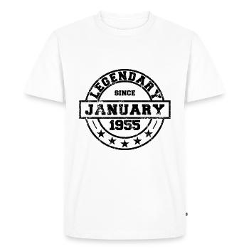 Légendaire depuis janvier 1955 - Anniversaire - T-shirt Premium bio Homme - blanc - Devant - Nico (187cm)