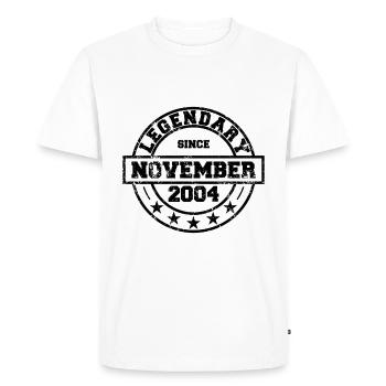 Légendaire depuis novembre 2004 - Anniversaire - T-shirt Premium bio Homme - blanc - Devant - Nico (187cm)