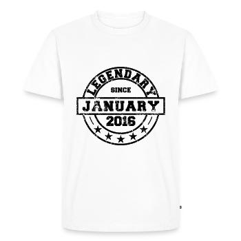 Légendaire depuis janvier 2016 - Anniversaire - T-shirt Premium bio Homme - blanc - Devant - Nico (187cm)