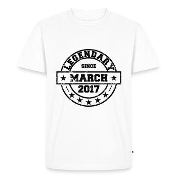 Legendary since March 2017 - Birthday - Men's Premium Organic T-Shirt - white - Front - Nico (187cm)