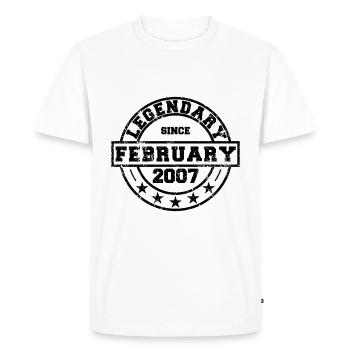 Légendaire depuis février 2007 - Anniversaire - T-shirt Premium bio Homme - blanc - Devant - Nico (187cm)