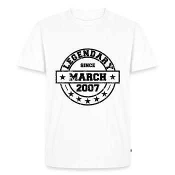 Legendary since March 2007 - Birthday - Men's Premium Organic T-Shirt - white - Front - Nico (187cm)
