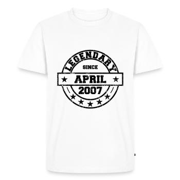 Legendary since April 2007 - Birthday - Men's Premium Organic T-Shirt - white - Front - Nico (187cm)