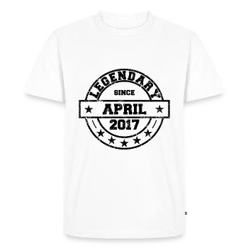 Legendary since April 2017 - Birthday - Men's Premium Organic T-Shirt - white - Front - Nico (187cm)