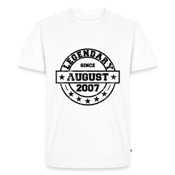 Legendary since August 2007 - Birthday - Men's Premium Organic T-Shirt - white - Front - Nico (187cm)