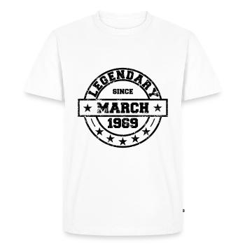 Légendaire depuis mars 1969 - Anniversaire - T-shirt Premium bio Homme - blanc - Devant - Nico (187cm)