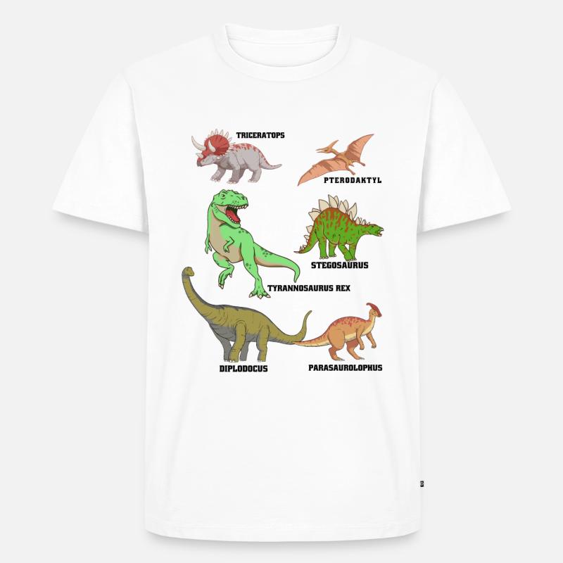 Dinosaurier Arten - Männer Premium Bio T-Shirt - Weiß