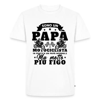 Un père motard et un père normal plus cool - T-shirt Premium bio Homme - blanc - Devant - Nico (187cm)