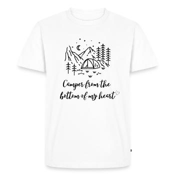 Campeur du fond de ma tente cardiaque - T-shirt Premium bio Homme - blanc - Devant - Nico (187cm)