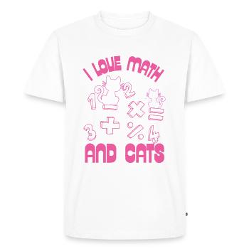 I Love Math And Cats - Men's Premium Organic T-Shirt - white - Front - Nico (187cm)