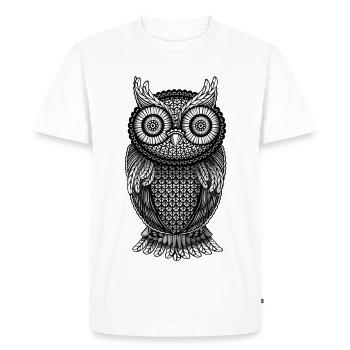 Hibou Grand-duc - T-shirt Premium bio Homme - blanc - Devant - Nico (187cm)