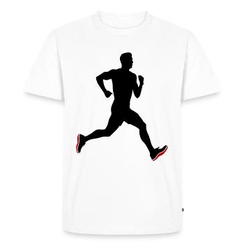 Running Marathon Man Icon - Men's Premium Organic T-Shirt - white - Front - Nico (187cm)
